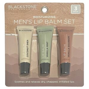 Blackstone Moisturizing Men's Lip Balm Set in Bourbon, Vanilla Mint, & Coconut